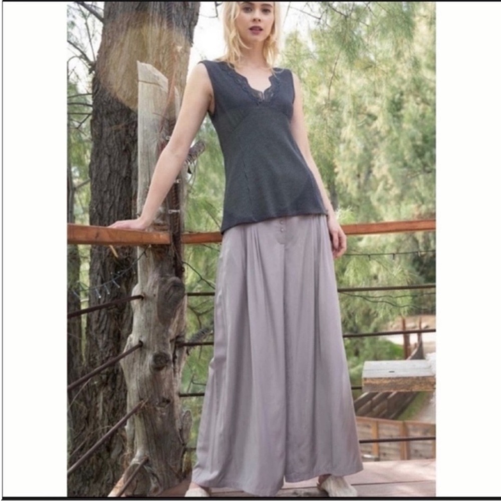 POL Button Front Palazzo Pants